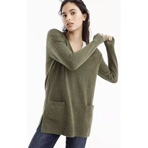 J. Crew V-neck Front-Pocket Tunic Sweater in Supersoft Yarn